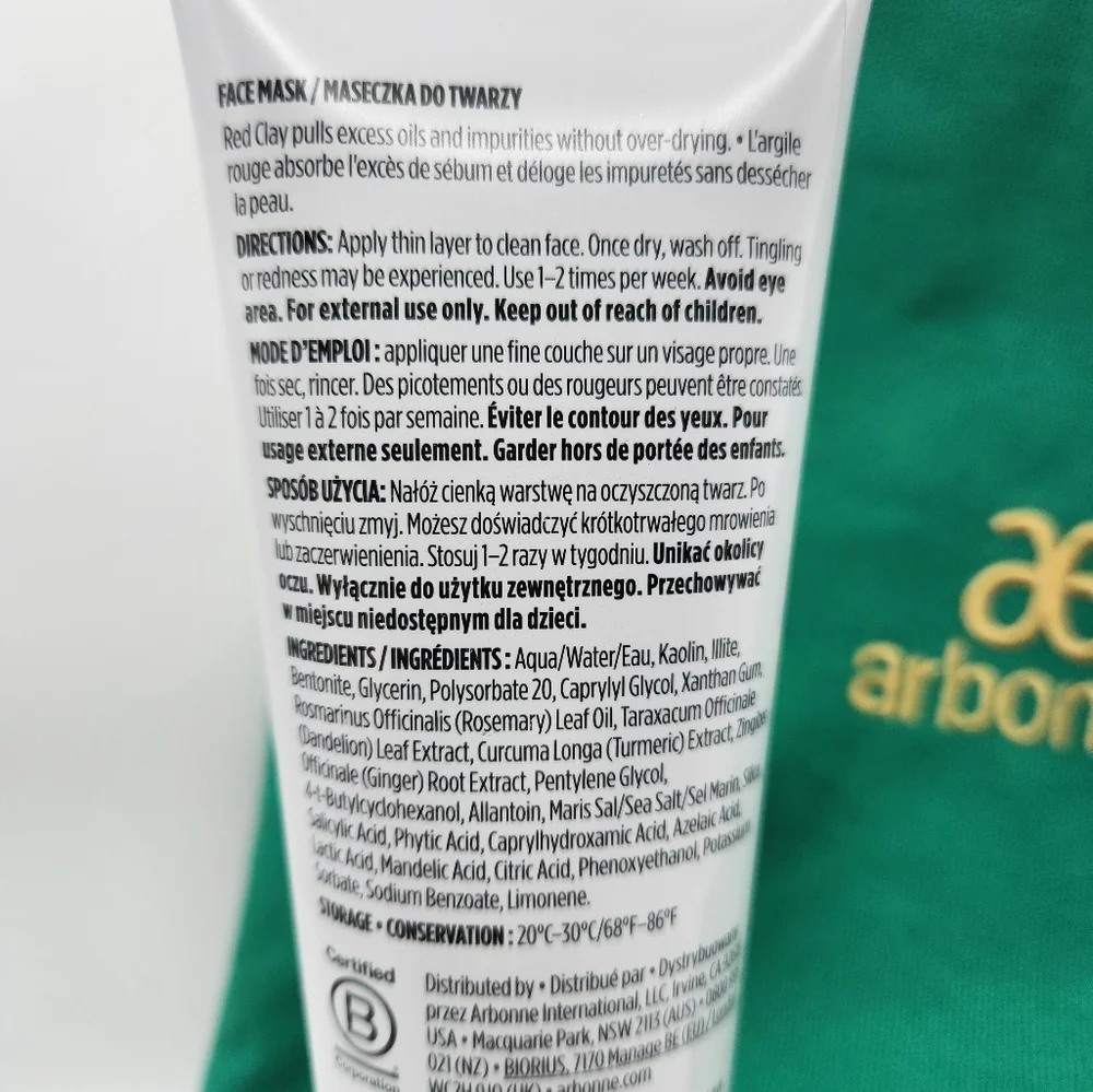 Arbonne Oil Balancing Mask with Red Clay